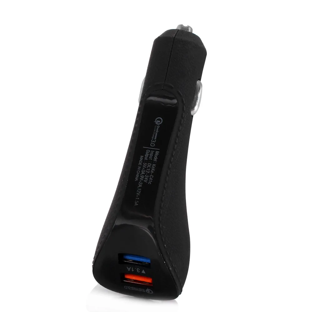 QC3.0 3 USB двойной рот автомобильное зарядное устройство для телефона Быстрая зарядка автомобиля один буксир два зарядного устройства