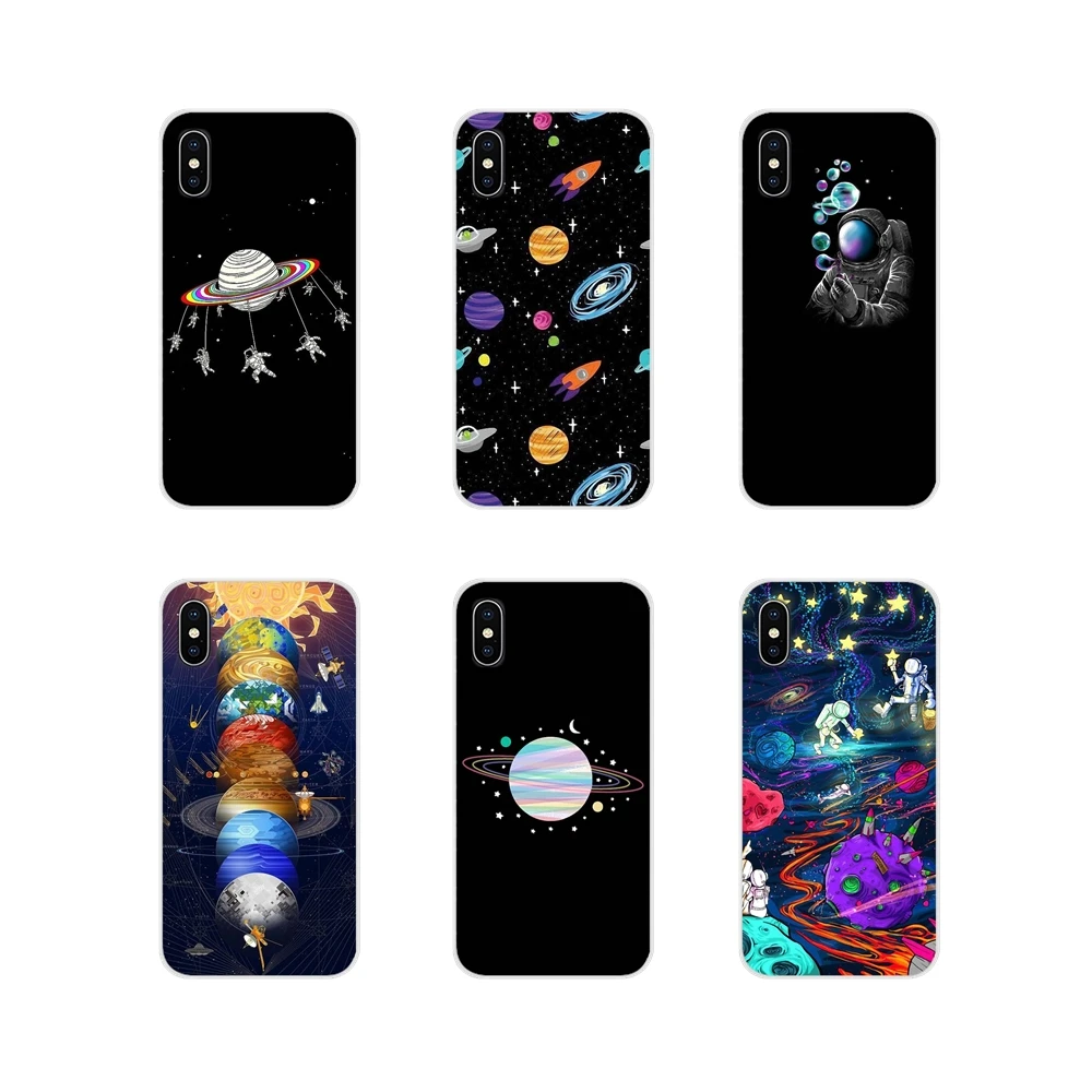 For Xiaomi Redmi 4A S2 Note 3 3S 4 4X 5 Plus 6 7 6A Pro Pocophone F1 Custom Phone Case Airship Astronaut Stars Series Moon Night | Мобильные