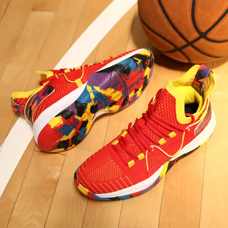 Fashion Red High-Quality Cushion Men's Basketball Sport Sneakers Breathable Women Basketball Shoes Comfortable Sock Sneakers Man