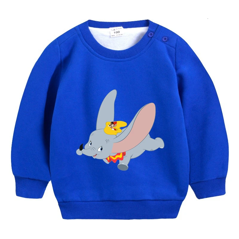 wholesale movie Dumbo winter Plus velvet Sweatshirt Boys Girls Funny lovely color Kid O-Neck Tops Children Cartoon Baby - Цвет: as picture