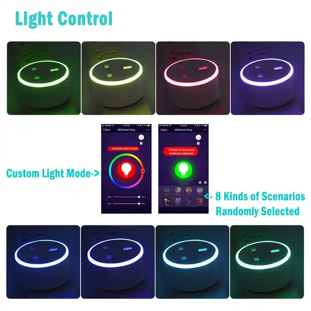 Wifi Smart Plug Uk Electrical Outlets Adapter Color Led Smart Plug Uk Electrical Outlets