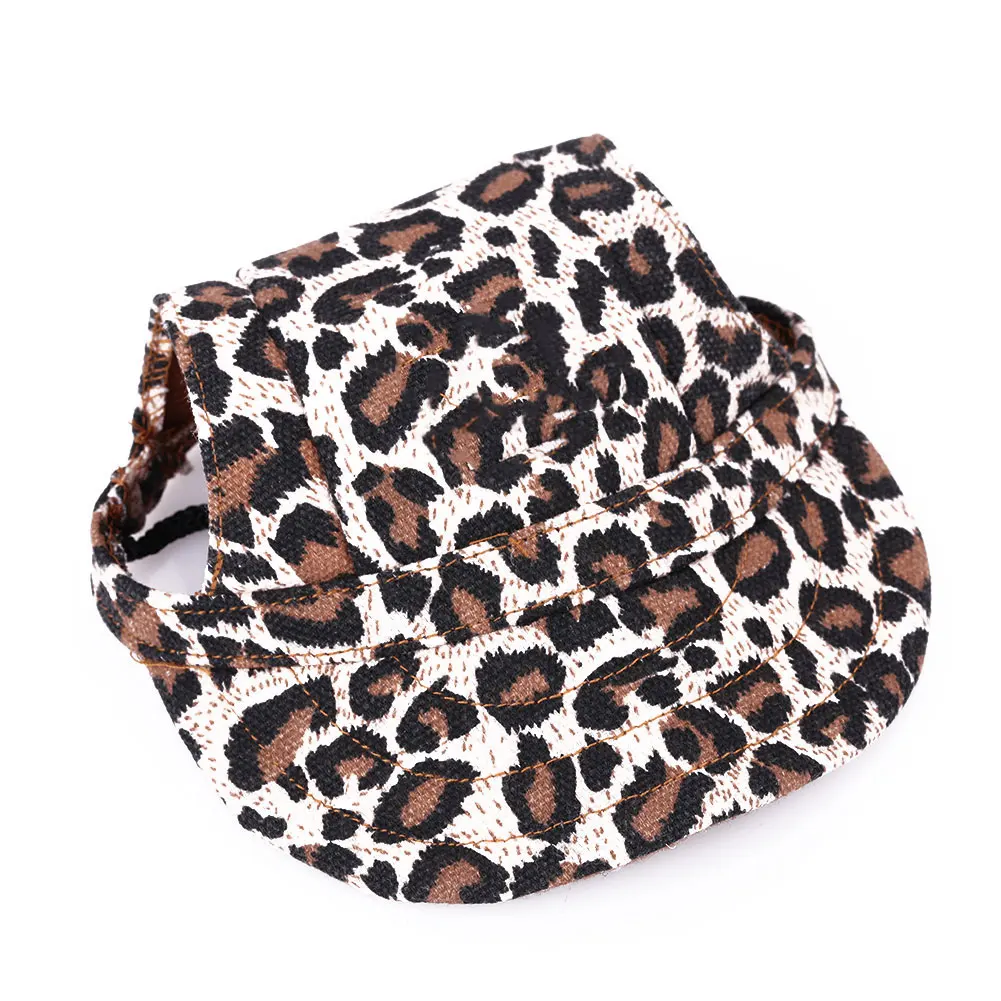 leopard print Бейсбольная кепка для собак среднего размера, летние аксессуары, бейсбольная кепка, маленькая бейсбольная кепка, Подарочная Кепка для щенков - Цвет: leopard print