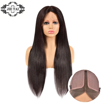 

Straight 13*1 T Part Lace Wigs Human Hair For Black Woman Glueless 150 Density Natural Color Peruvian Remy