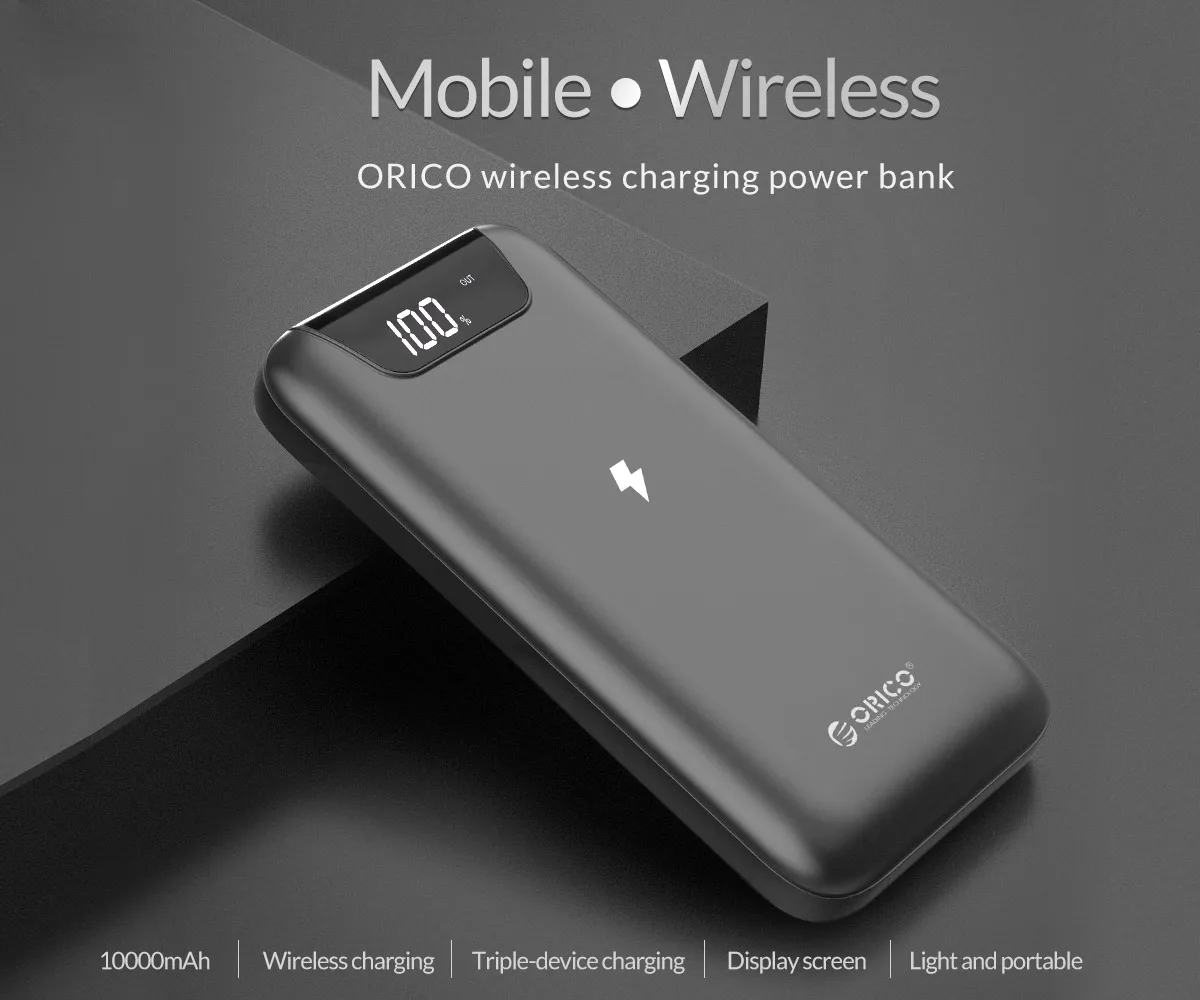 ORICO, 10000 мА/ч, Дополнительный внешний аккумулятор, Беспроводная зарядка для iphone, samsung, Дополнительный внешний аккумулятор, внешний аккумулятор для телефона Xiaomi