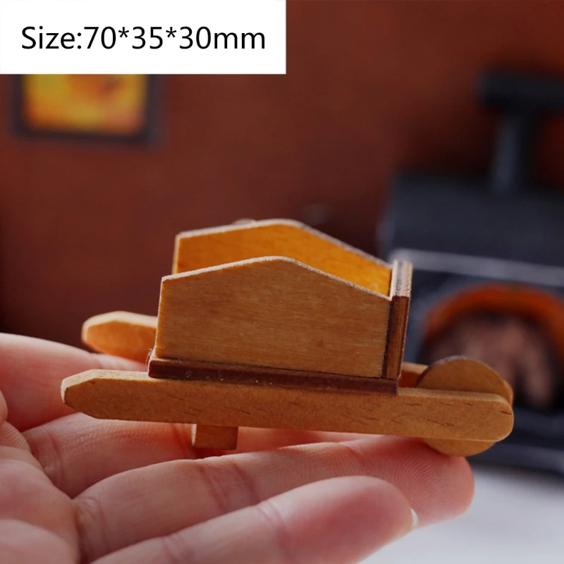 Miniature Ornament 1:12 Dollhouse Miniature Furniture Hoe Straw Bales Firewood Model Decorations Mini Villa House Sofa Kerosene Lamp