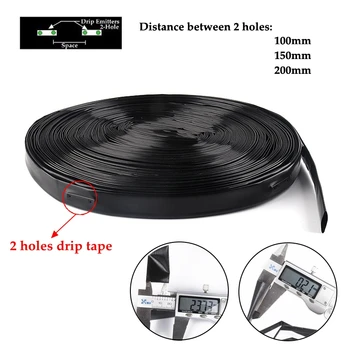 

16mm 2-Holes Micro Irrigation System Drip Tape 0.2mm Thick Space 10/15/20cm Under Film Greenhouse Farm Watering Patch Tape Hose