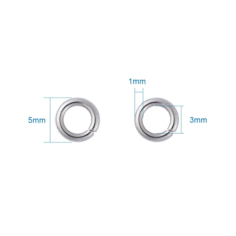 1000 Anelli Di Salto Aperti In Acciaio Inox 304 - Diametri Da 3 A 10 Mm