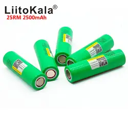 LiitoKala оригинальный новый бренд 18650 2500mAh аккумуляторная батарея 3,6 V INR18650 25R M 20A разрядка Горячая