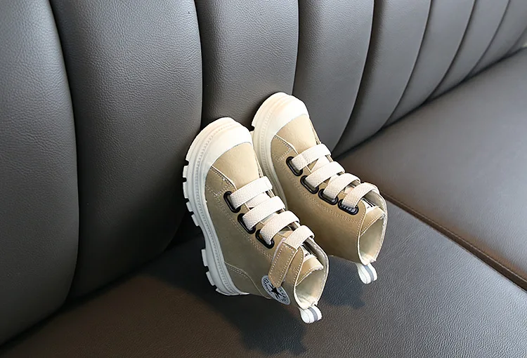 Martin Boots Kids Winter Leather Plush Snow Boots For Girls Boys Casual Walking Leisure Outdoor Ankle Toddlers Shoes Short Boots