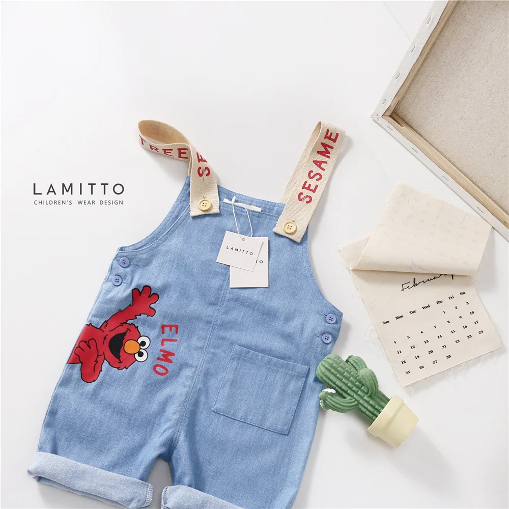 

Tonytaobaby Summer New Boys and Girls Fashion Hip Hop Cartoon Character Strap Boy Pants