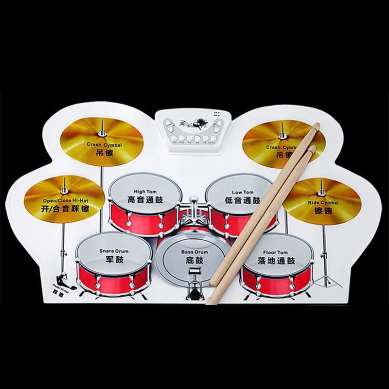 Портативный электронный складной барабанный набор силиконовые USB электронные