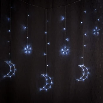 

Garland "Fringe" 2.7 x 0.9 ms with attachments "Month", IP20, transparent thread, 138 LED, white glow, 8 modes, 220 V