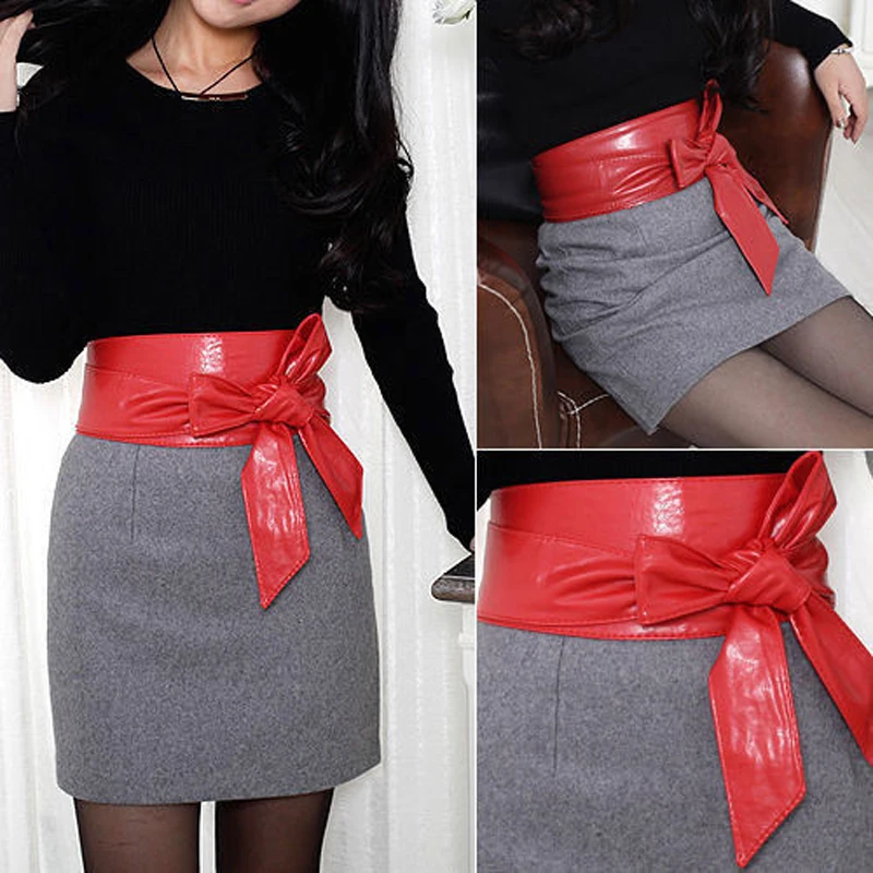 Wide Leather Belt Woman Boho Waist Wrap Belt Dress Belt 