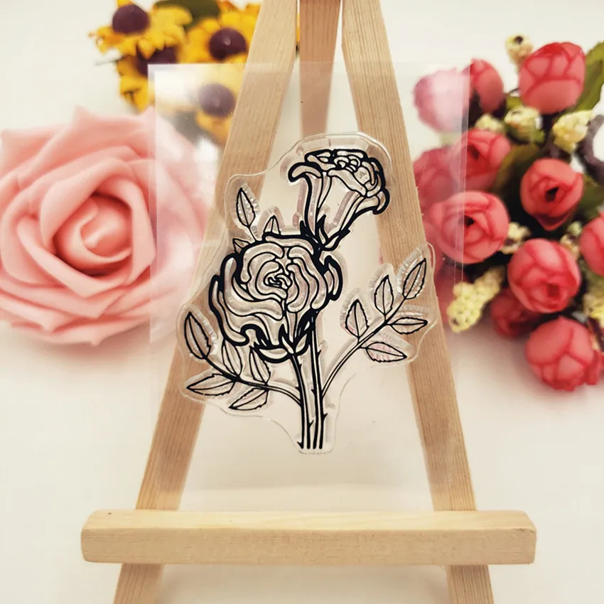 Rose 1sheet Vintage Craft Transparent Clear Stamps Scrapbooks Silicone Clear Stamps For Scrapbooking Photo Album