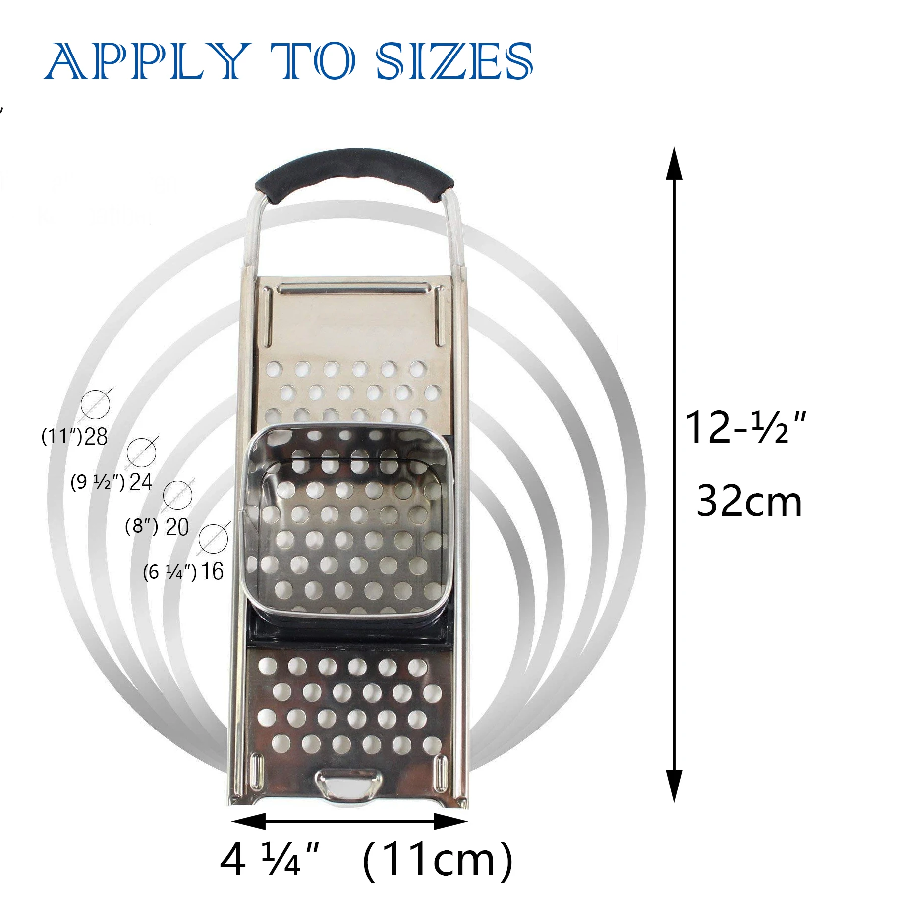 Stainless Steel Spaetzle Maker Lid with Scraper Traditional German Egg Noodle Maker Pan Pot Spaghetti Strainer