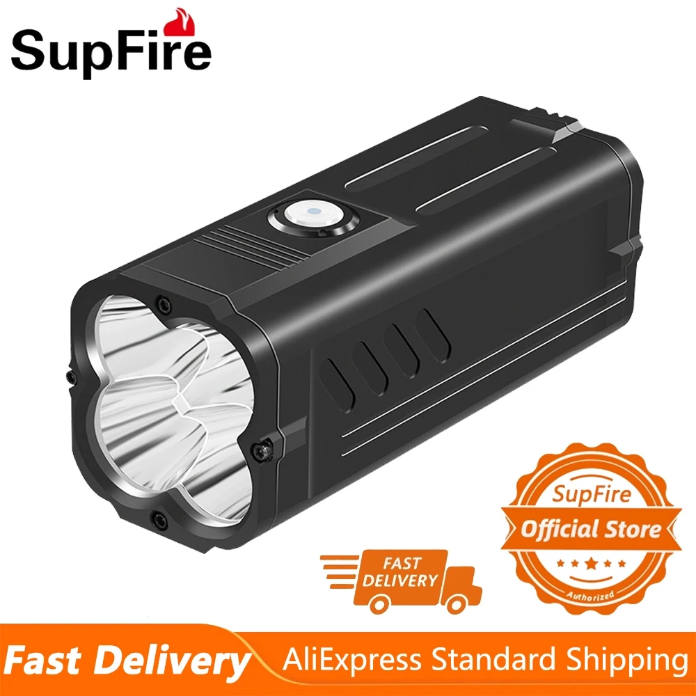 Supfire M20 72W 6000 lumens Powerful Flashlight With Power Bank Function P50*4Pcs Lamp Beads Camping Fishing Waterproof Torch