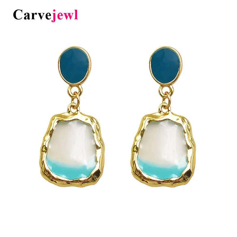Carvejewl корейские нестандартные серьги-подвески для женщин золотого цвета с