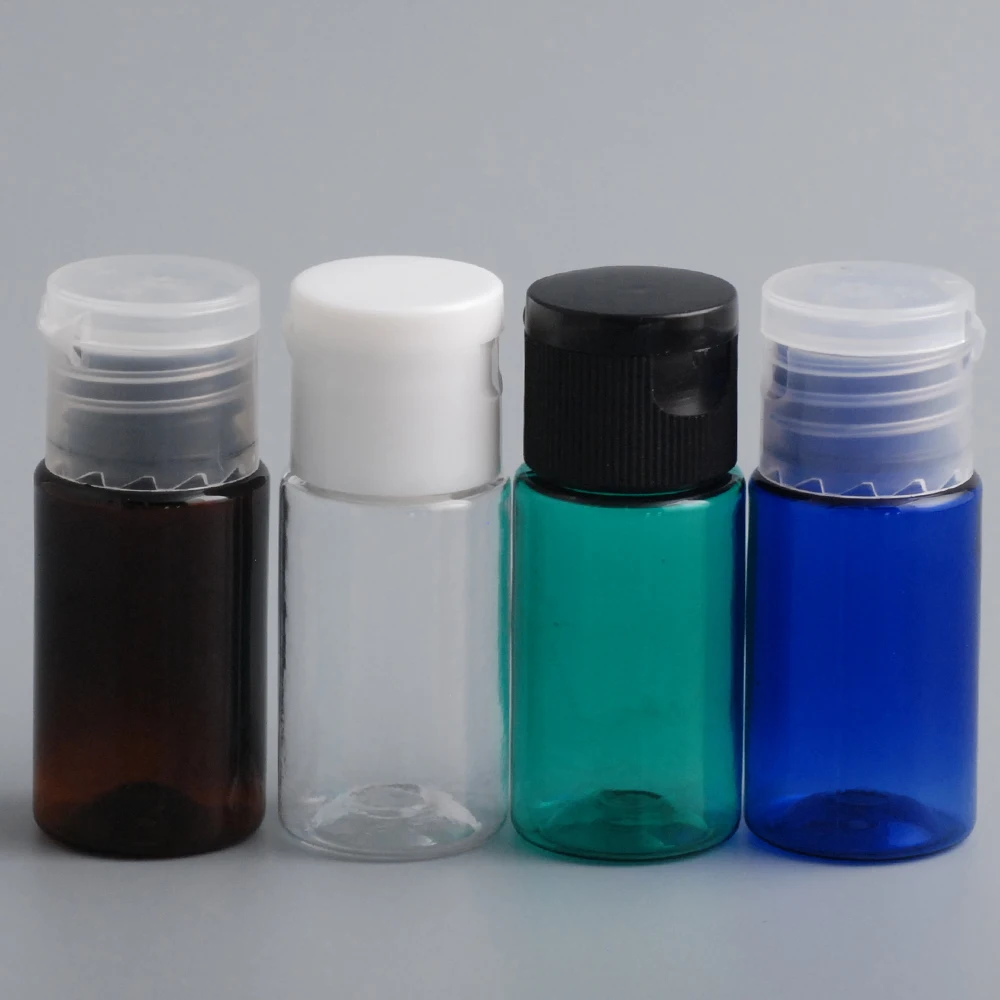 

10ml Flip Top Cap Refillable Bottle Colorful Small Simple Empty Bottles for Travel Sub Shampoo Cosmetic Container Jar 10 pcs