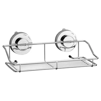 

1Pc Strong Seamless Bathroom Suction Cup Type Rack Stainless Steel Shelf Storage Holders Racks Kitchen Bathroom Supplies