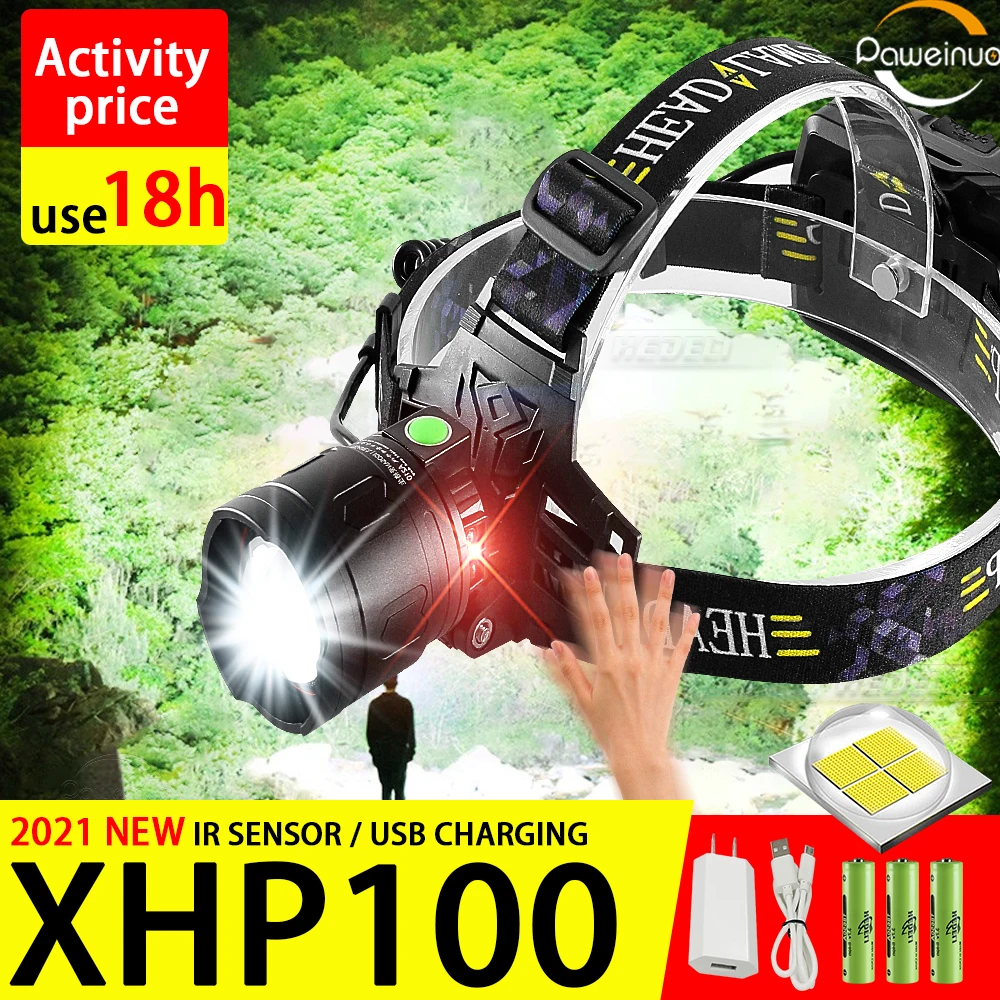XHP100 P90 LED Stirnlampe Taschenlampe Kopflampe Headlight Outdoor Campen XHP70 