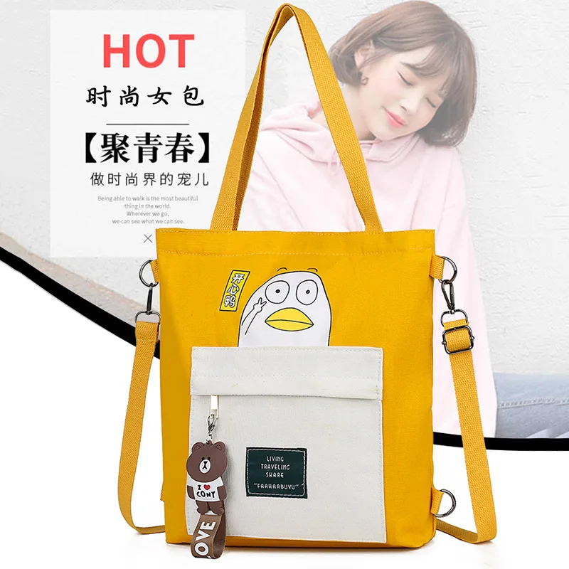 Холщовая Сумка женская на плечо стиль корейский стиль INS sail bu сумка на плечо с ручной печатью Toth включение кулон