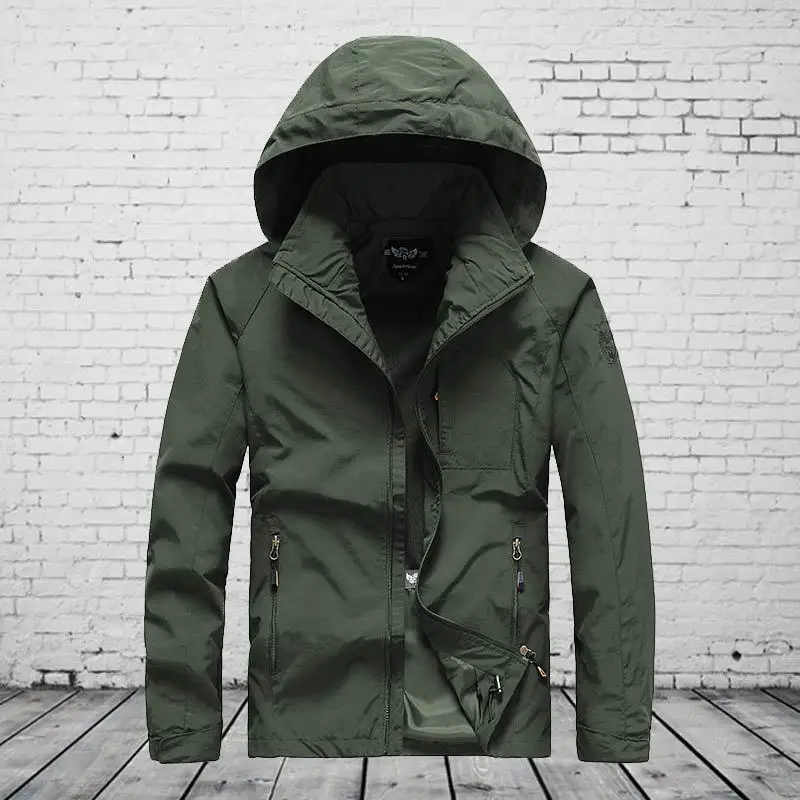 

Ji yi pu Wind Spring And Autumn Jacket MEN'S Coat Youth Sports Casual Trench Coat Large Size Thin Outdoor Waterproof Jacket