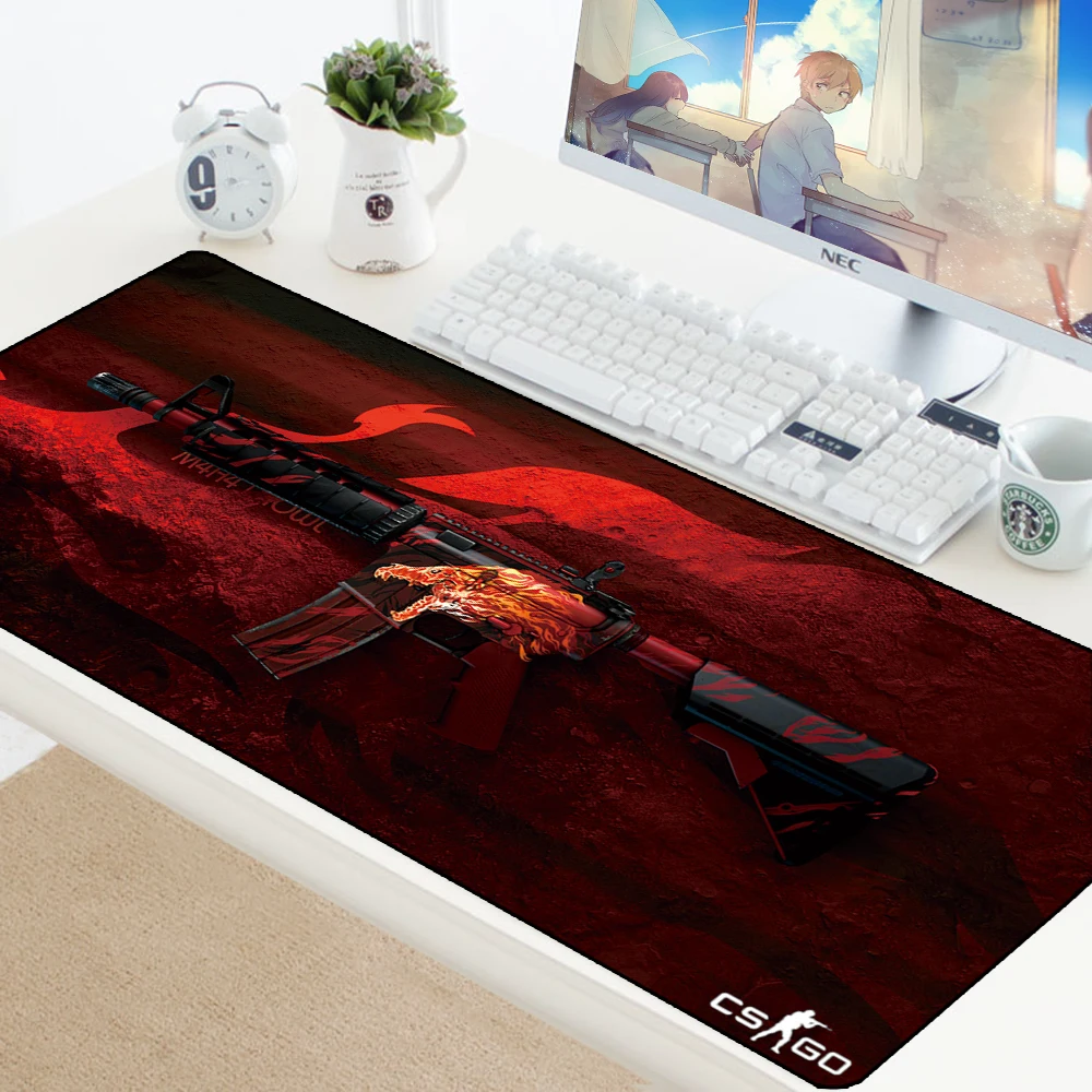 CS GO пользовательский большой коврик для мыши скоростные клавиатуры резиновый