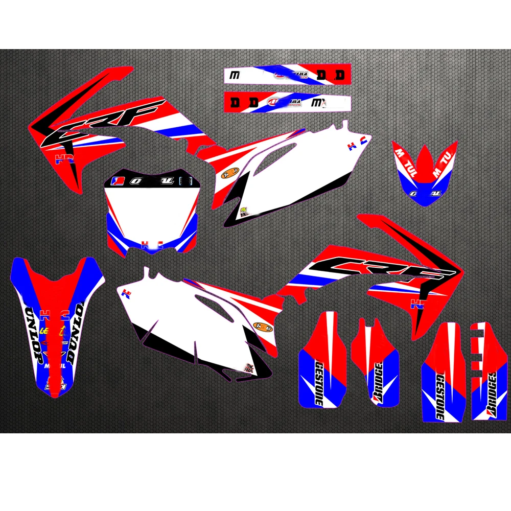 Бесплатные Индивидуальные наклейки на мотоцикл для Honda CRF250 CRF250R 2010-2013/CRF450 CRF450R