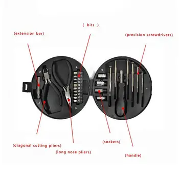 

24PCS/Set Tools Set Professional Multi Purpose Carbon Steel Changeable Head Practical Wide Application For Home Car
