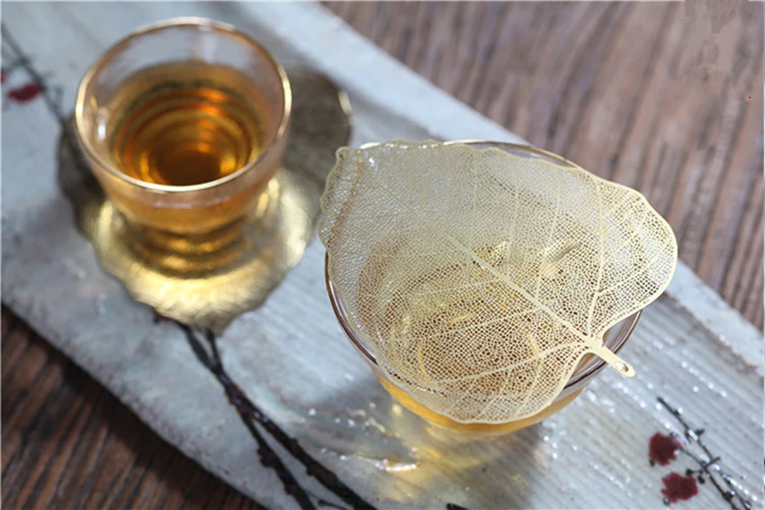 Чай Кофе с дырочками Фильтр Чай Infuser Bodhi кленовый лист Чистая медь металл креативный чайник кунг-фу чай сито аксессуары