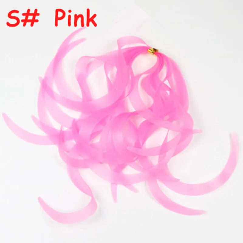 100 шт./лот Силиконовые юбки для рыбалки DIY SpinnerBait Buzzbait кальмары резиновые приманки с крючками делая Стример Летать связывая материалы - Цвет: Розовый