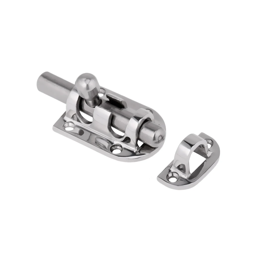 316 Stainless Steel Marine Boat Barrel Slide Bolt Cabinet Hardware Door Hatch Latch Lock for Sailing Yatch (Silver)