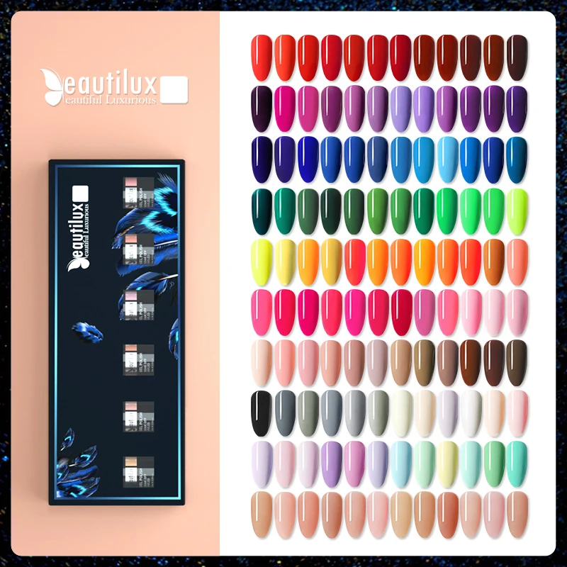 Beautilux de uñas de Gel polaco Kit 6 unids/set x10ml remojo uñas con LED ultravioleta barniz conjunto Semi permanente de pinturas de uñas Gel artísticas de laca de la caja de regalo de bricolaje