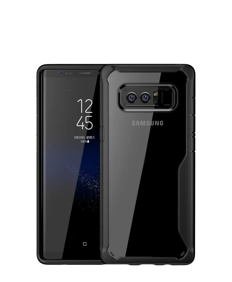 Противоударный защитный чехол для Samsung s8 s9 s10 прозрачный чехол Обложка для Samsung s8plus s9plus s10plus s10e роскошный силиконовый чехол - Color: black