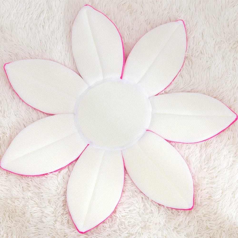 Baby Shower Blooming Flower Newborn Bathtub Foldable Lotus shape Cushion skin Bath pad portable bath tub Soft Seat Play mat