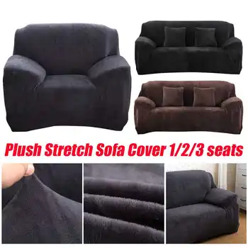 

Meigar Solid Color Velvet Sofa Covers for Living Room Elastic Couch Cover for Armchair Chaise Lounge Stretch Sectional Protector