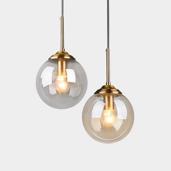 

Nordic Modern Hanging LED Glass Ball Pendant Lights Restaurant Hanglamp Pendant Kitchen Fixtures Home Decor Suspension Luminaire