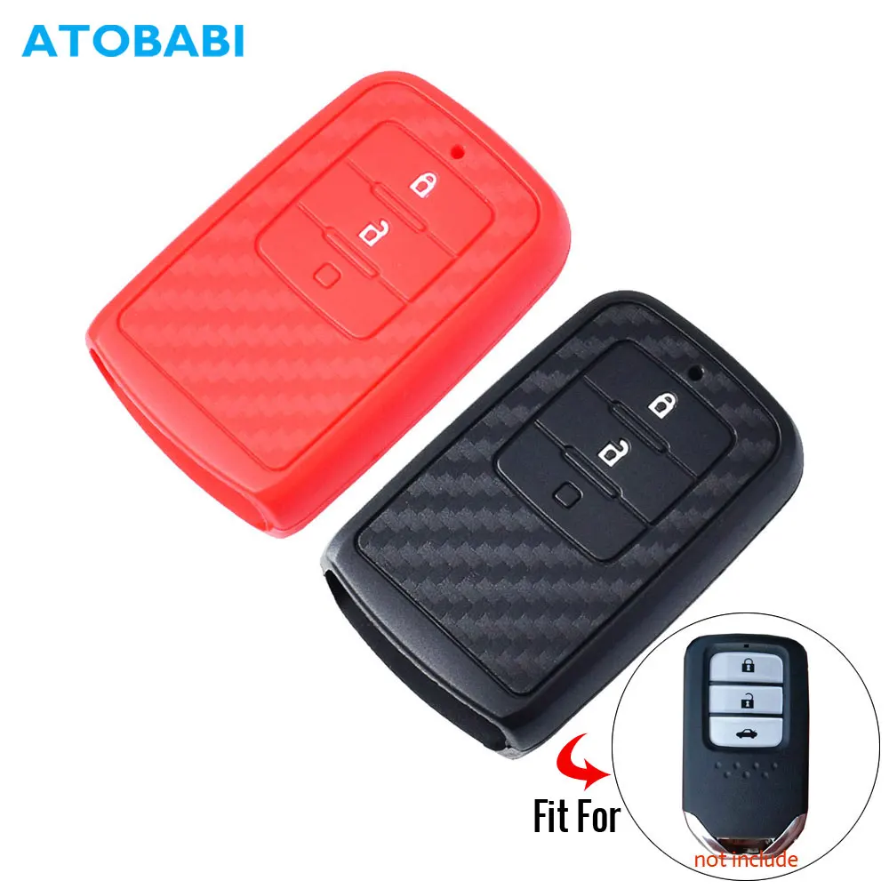 

Silicone Car Key Case For Honda Crider Vezel Jade CRV Fit XRV SPIRIOR 9 Accord Carbon Smart Remote Control Fob Cover Protect Bag