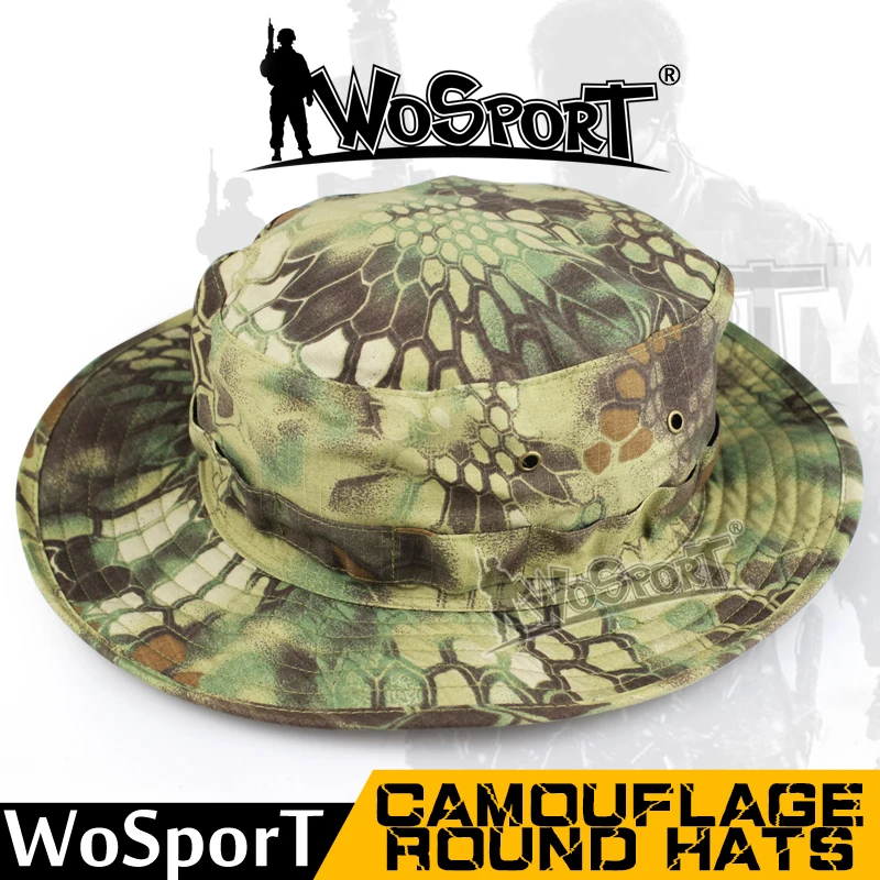 Camo Boonie Hat Cap Rain Forest Green Sun Visor Army Military Fishing Hunting 