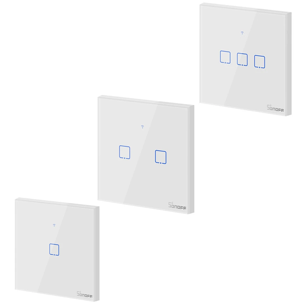 

SONOFF T0EU 1/2/3C Gang Smart home Wifi Wall Switch Wireless eWeLink APP/Voice/Touch Control Works With Alexa