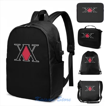 

Funny Graphic print Hunter x Hunter Logo(2) USB Charge Backpack men School bags Women bag Travel laptop bag