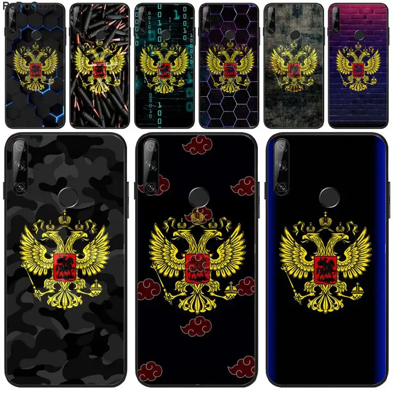 

Russian flag eagle logo Soft Silicone TPU Phone Cover For Huawei Y5 Y6 Y7 Y9 Prime Pro II 2019 2018 Honor 8 8X 9 lite View9
