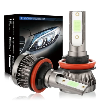 

1 Pair H11 Mini Car LED Headlight Conversion Kit 9005 HB3 9006 HB4 8000K Bulb Headlamp Ice Blue Fog Light