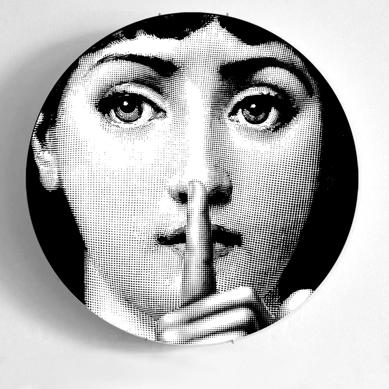 Топ Моды Milan rosenthal Piero fornasetti тарелки цвет черный и белый иллюстрации подвесные блюда образец комнаты дома отель украшения - Цвет: 3