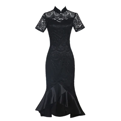 Новогоднее вечернее кружевное платье для женщин Cheongsam qipao