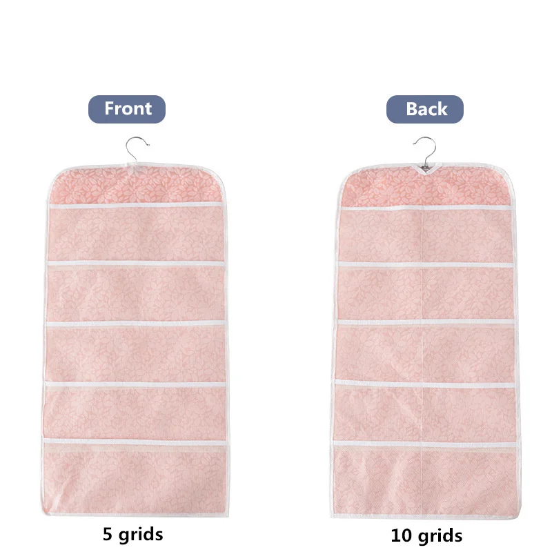 B-Classic Pink Настенная сумка для хранения, органайзер для гардероба, двухсторонний органайзер для нижнего белья, бюстгальтера, носков, Сортировочная сумка, подвесная сумка для хранения в спальню, Органайзер - Цвет: B-Classic Pink