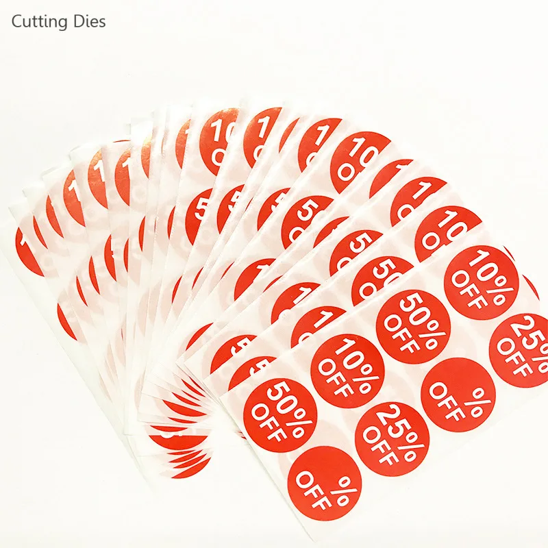 25 шт./лот клейкая этикетка со скидкой круглая лента для одежды скидка 50% наклейка