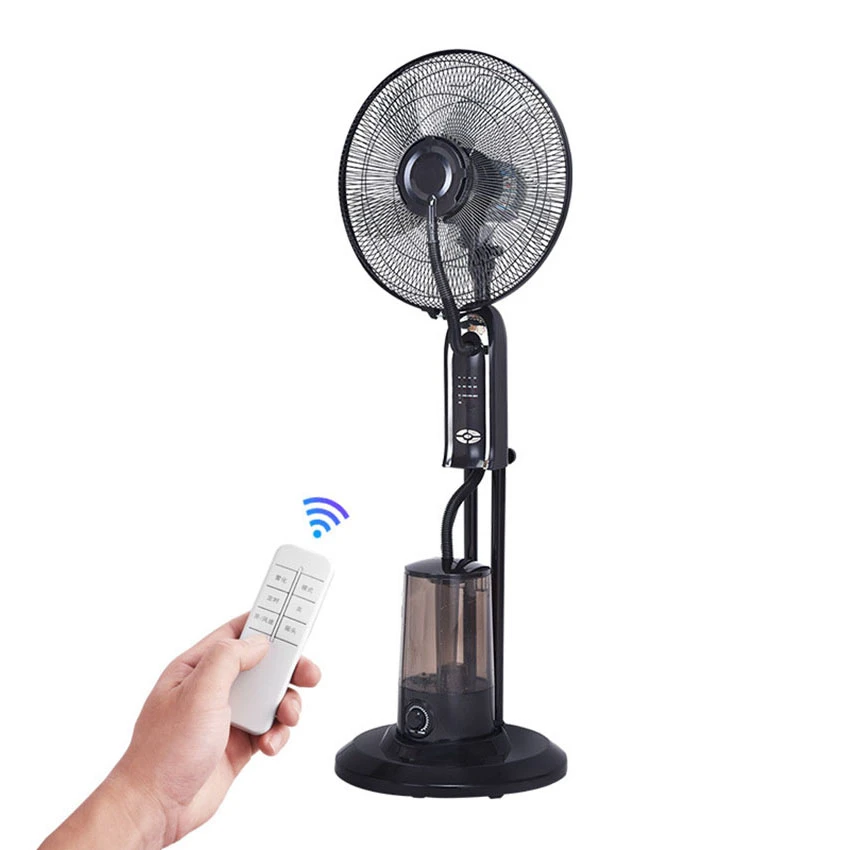 16 Inch Water Mist Fan Household Electric Floor Cooling Fan 220V 75W With  3.2L Water Tank 7.5H Timing 5 Meters Remote Control|Fans| - AliExpress