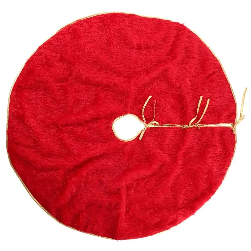 

Christmas Tree Skirt Decor Red Plush Base Floor Mat Cover Merry Xmas Home Scene Layout Supplies
