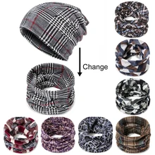 TRUENJOY новая дизайнерская шапка бини для осени зимы шляпа с принтом клетчатые черепа Круглая Шапочка Шапка Кепка кольцо шарф шарфы женские мужские 25 цветов